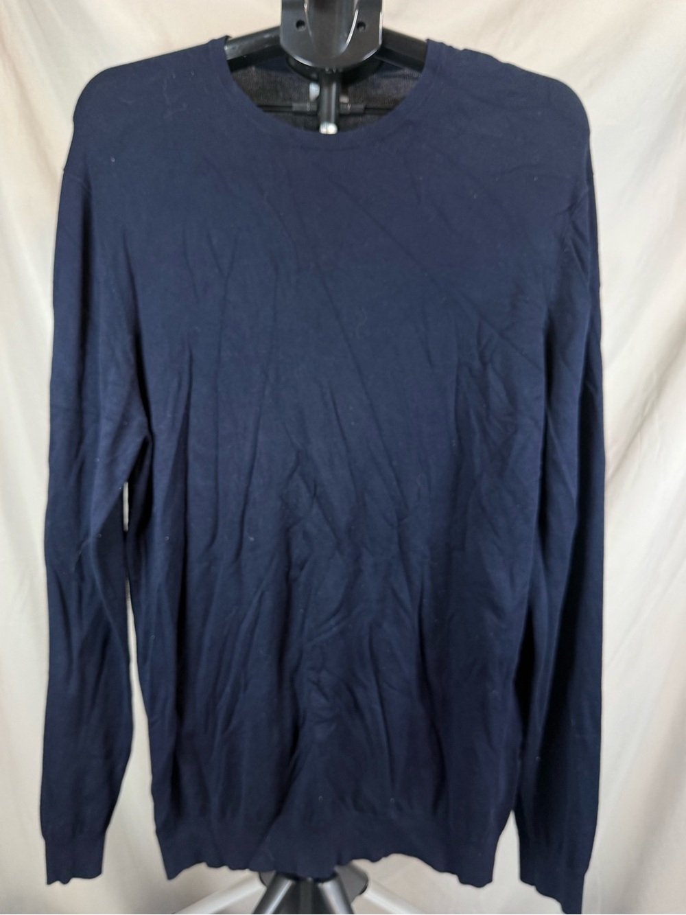 Zara Man Fine Knit Crewneck Sweater Navy Blue - Size XL